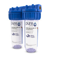 PureOne Double Filtergehäuse - 10 Zoll Mit Teflonband und Absperrhahn 1/2" IG