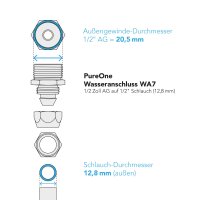 PureOne Wasseranschluss WA7 1/2 Zoll AG auf 1/2"