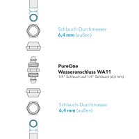PureOne Wasseranschluss WA11 Schlauchverbinder 1/4 Zoll auf 1/4"