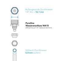PureOne Wasseranschluss WA15 3/8 Zoll AG auf 1/4"