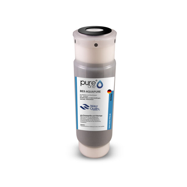 PureOne BEX-AQUAPURE - 100% Aktivkohle mit Sedimentvorfilter - Druckstabil