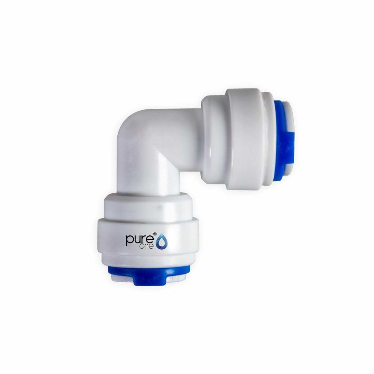 PureOne QF-04C Schnellverbinder 3/8 Zoll Auf 3/8 Zoll – L-förmiger Ellenbogen Für Osmoseanlagen, Wasserinstallationen Und Kühlschränke