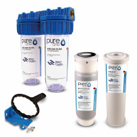 PureOne BAS2 BioActive-Set. 2-Stufige Filteranlage | Keimfilter und Aktivkohle 3/4 Zoll